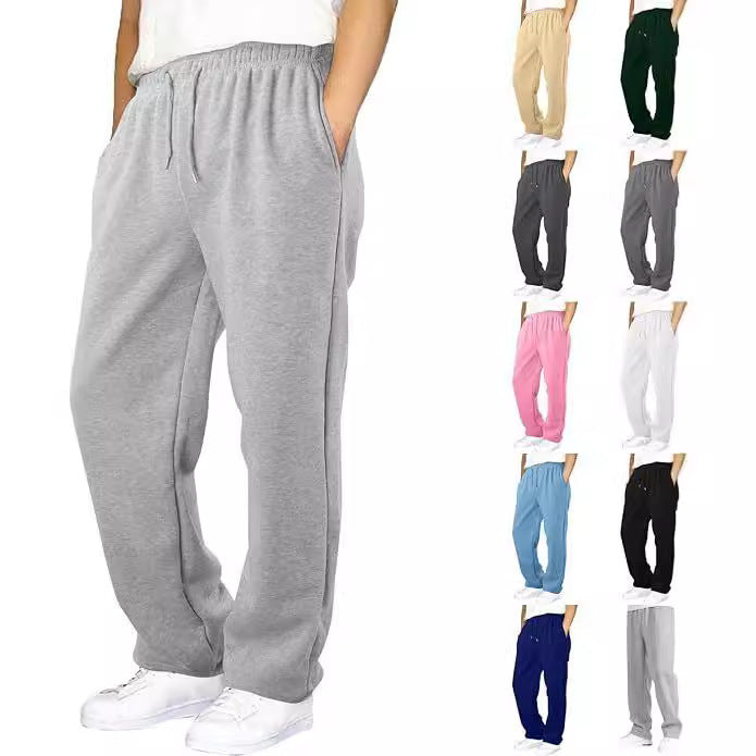Men's nan Relaxed-Fit Sweatpants with straight leg fleece lining and elastic drawstring waistband Mune Fashion