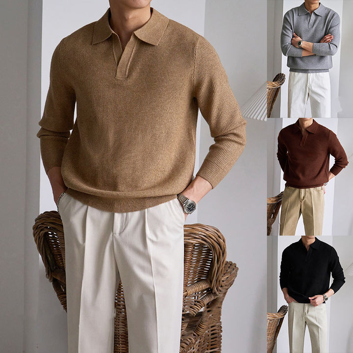 Men's Fashionable Polo Sweater Mune Fashion