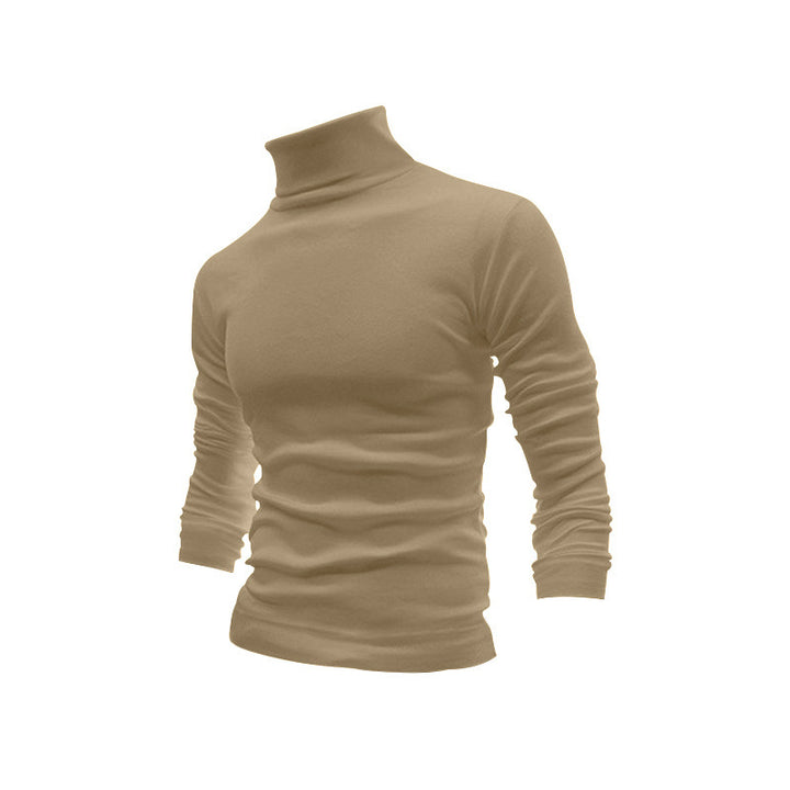 Men's Slim Fit Turtleneck Fine Knit Shirt with Stretch Comfort Mune Fashion