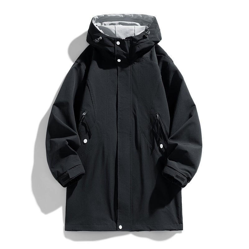 Unisex water-repellent transitional parka with adjustable hood, concealed front placket and zippered pockets Mune Fashion