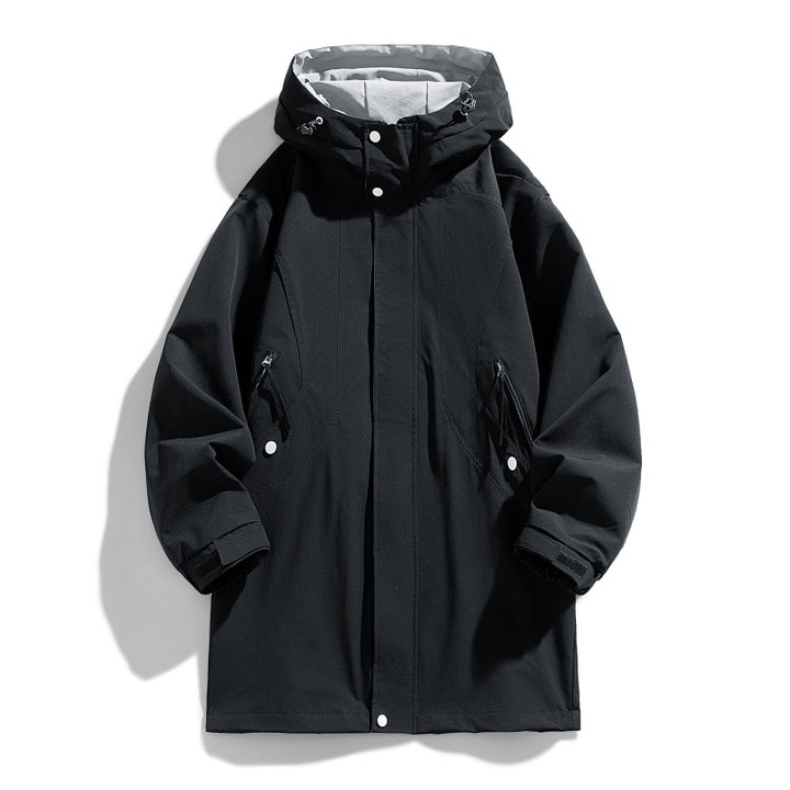 Unisex water-repellent transitional parka with adjustable hood, concealed front placket and zippered pockets Mune Fashion
