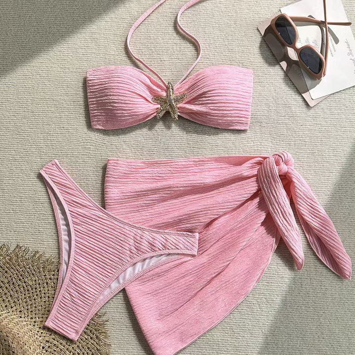 Ladies bandeau bikini with stylish wrap towel Mune Fashion