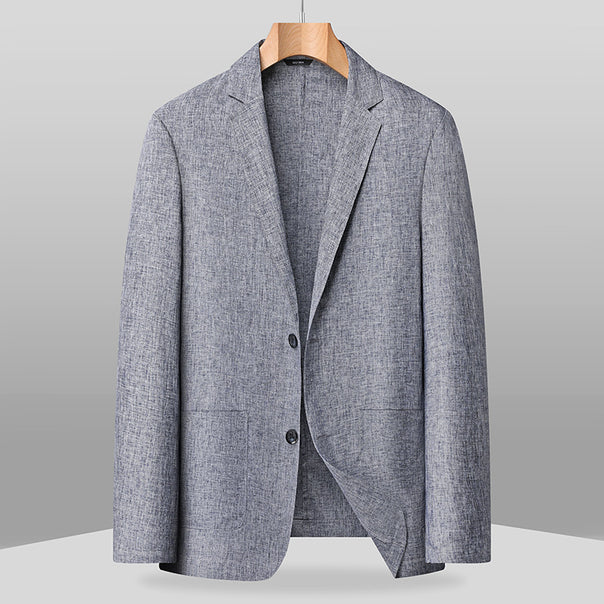Men's Lightweight Unlined Single-Breasted Blazer with Patch Pockets Mune Fashion