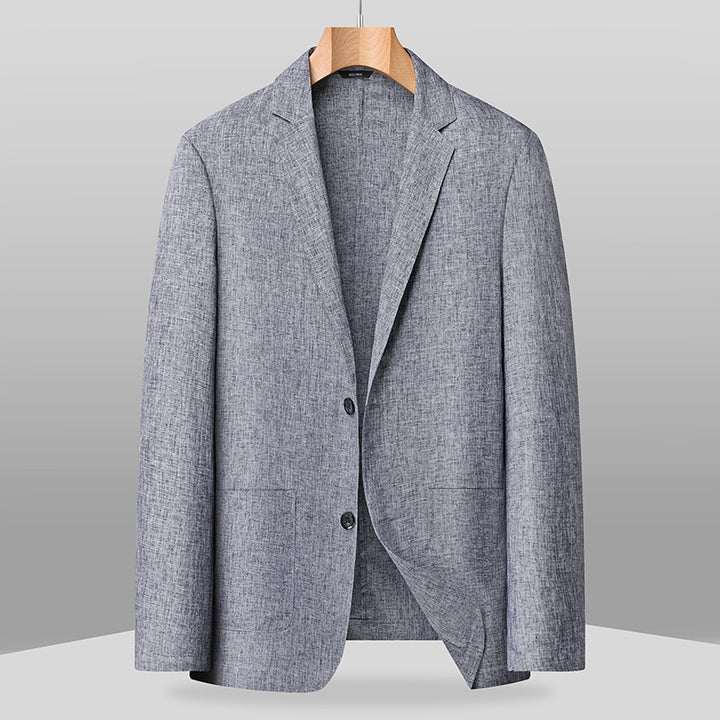 Men's Lightweight Unlined Single-Breasted Blazer with Patch Pockets Mune Fashion