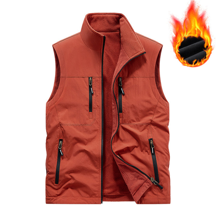 Men's Insulated Outdoor Thermal Vest with Fleece Lining, Zipper Pockets & Windproof Exterior Mune Fashion