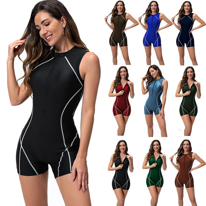 Women's sporty swimsuit with high leg cutouts Mune Fashion