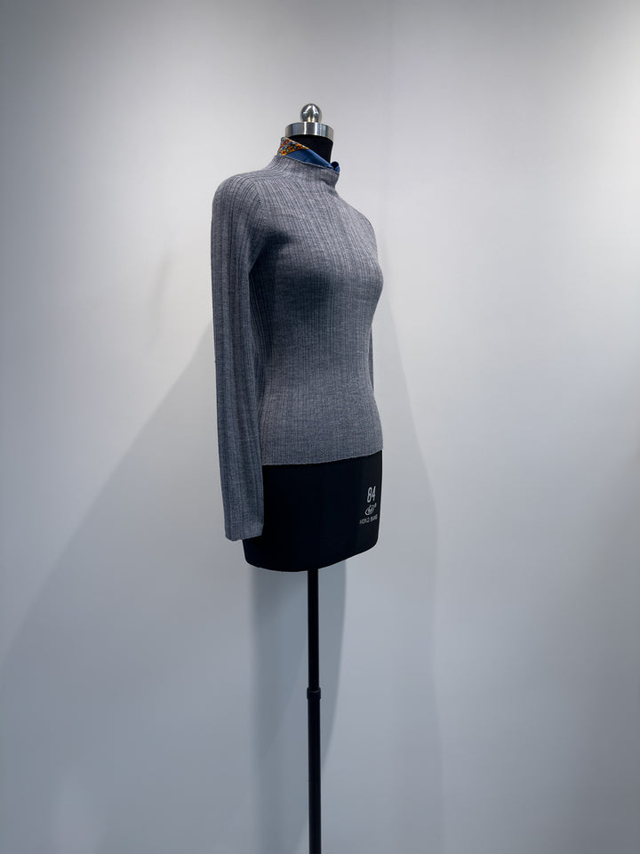 Ladies stylish ribbed stand-up collar pullover Mune Fashion