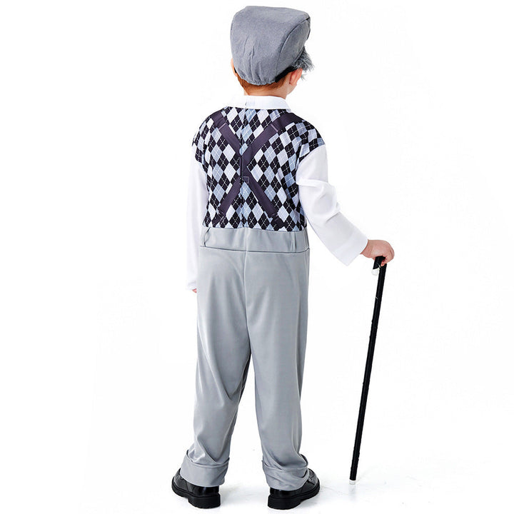 Men's carnival costume as a stylish grandfather with characteristic accessories Mune Fashion