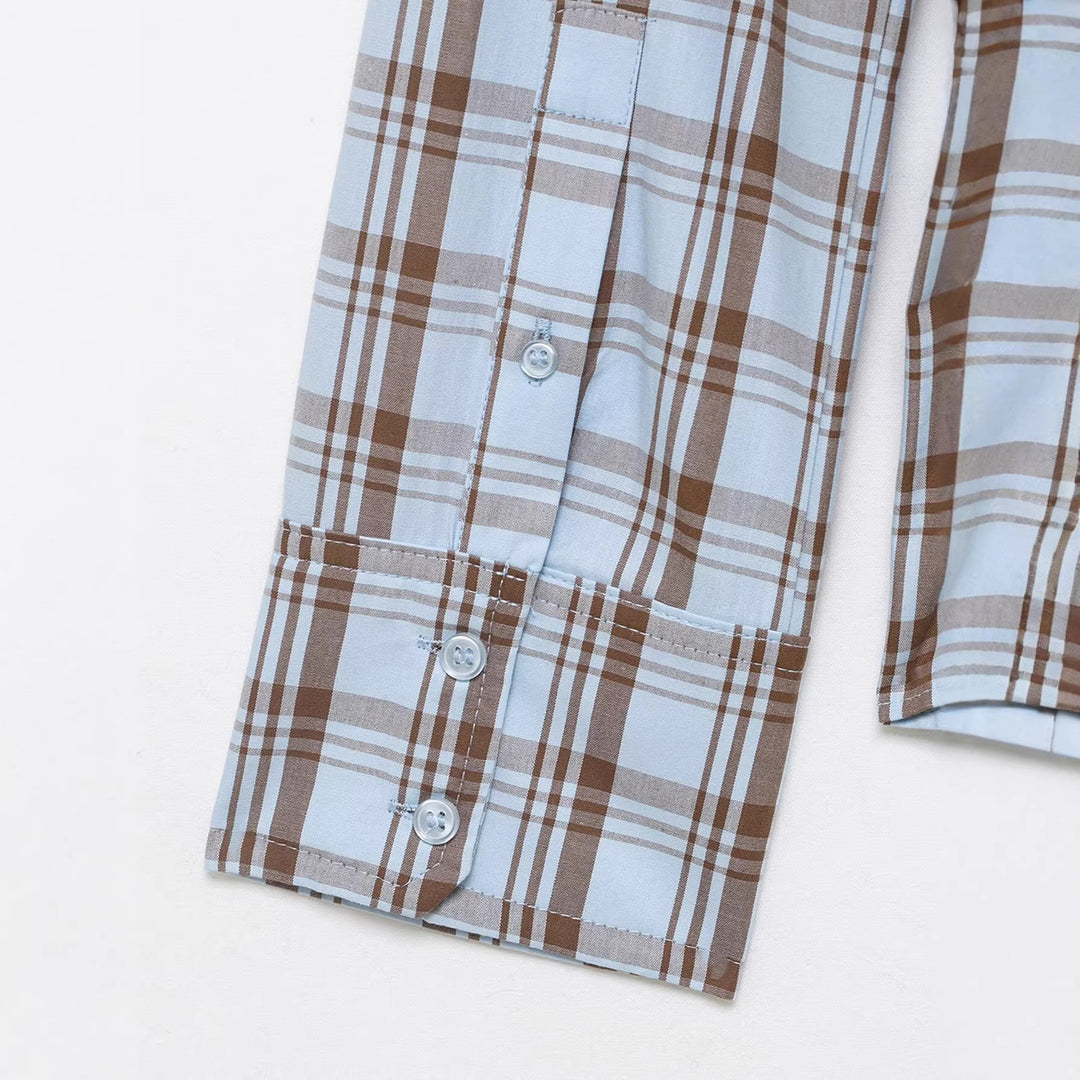 Women's wrap blouse with knot detail and classic shirt collar Mune Fashion