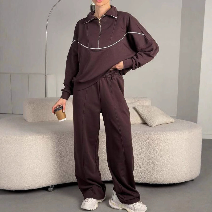 Ladies sporty sweater and wide jogging pants set Mune Fashion