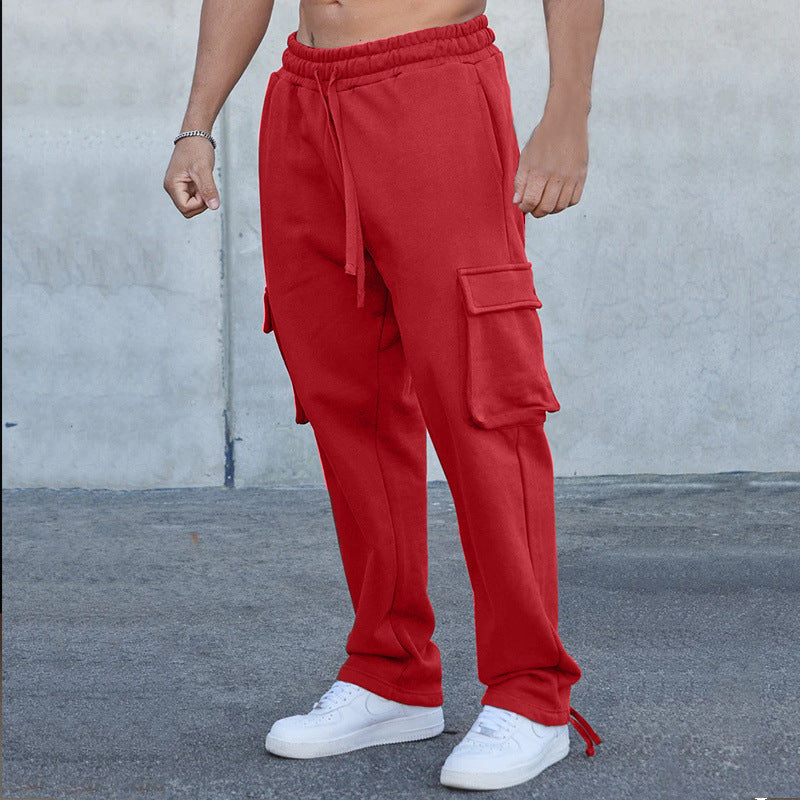 Men's cargo sweatpants in relaxed fit with large flap pockets and drawstring Mune Fashion