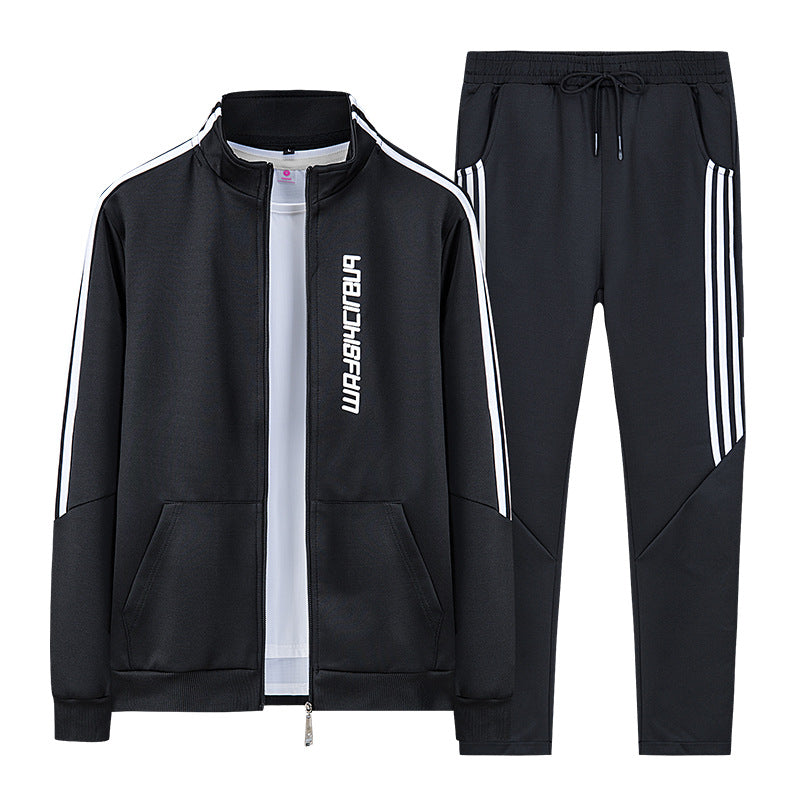 Men's sporty tracksuit with contrasting side stripes