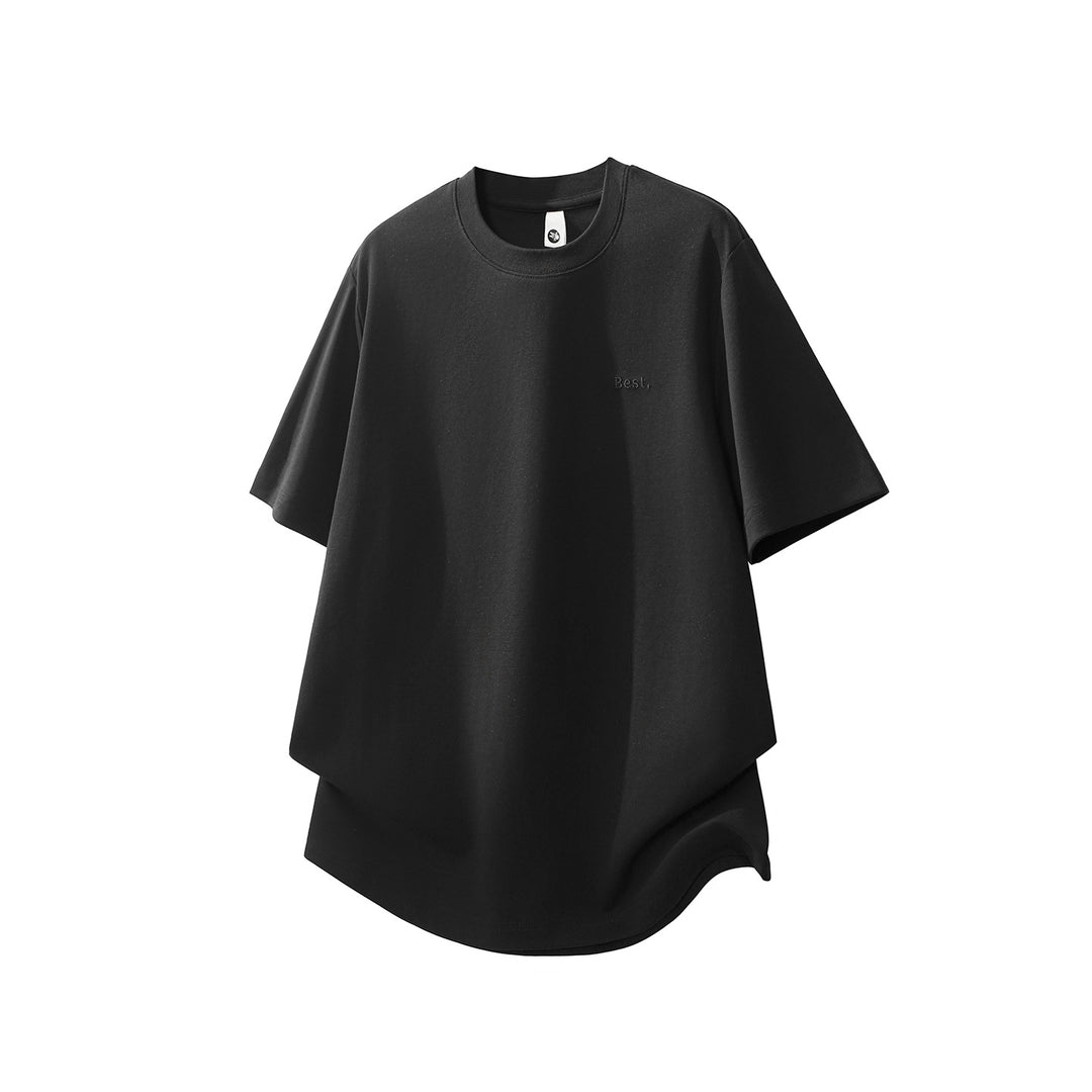 Unisex Oversized Cotton T-Shirt with Round Neck and Extended Hem Drune