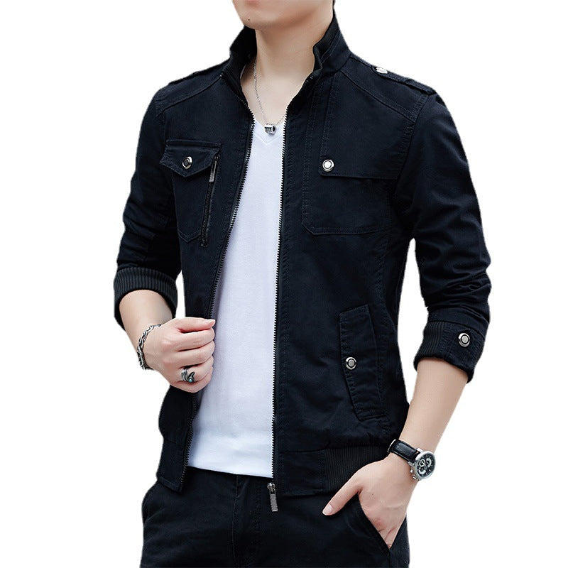Men's Canvas Field Blouson in Pilot Cut with Flap Pockets and Arm Pocket Mune Fashion