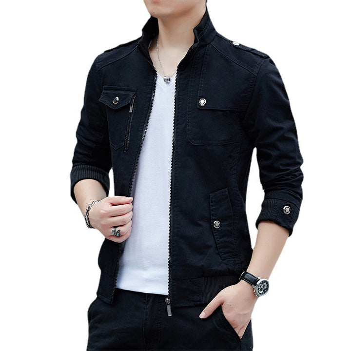 Men's Canvas Field Blouson in Pilot Cut with Flap Pockets and Arm Pocket Mune Fashion