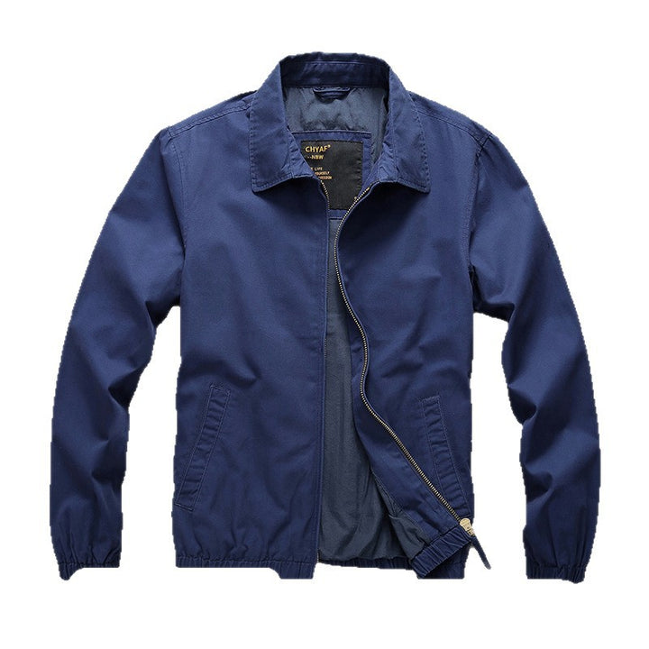 Men's Lightweight Harrington Jacket with Zipper, Stand Collar and Elastic Cuffs Mune Fashion
