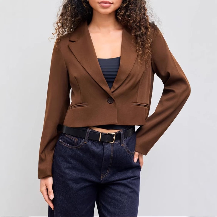 Women Elegant Cropped Blazer Mune Fashion