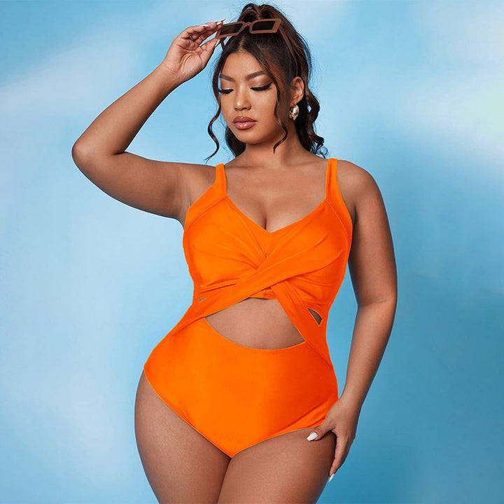 Women's one-piece swimsuit with sophisticated wrap design and strategic cut-outs Mune Fashion