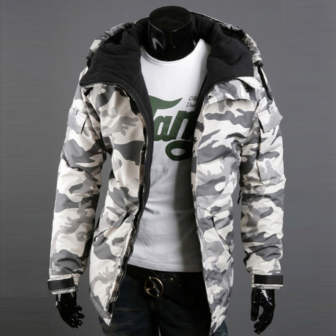 Men's non-insulated parka jacket with hood, insulated quilted filling, and multifunctional pockets Mune Fashion