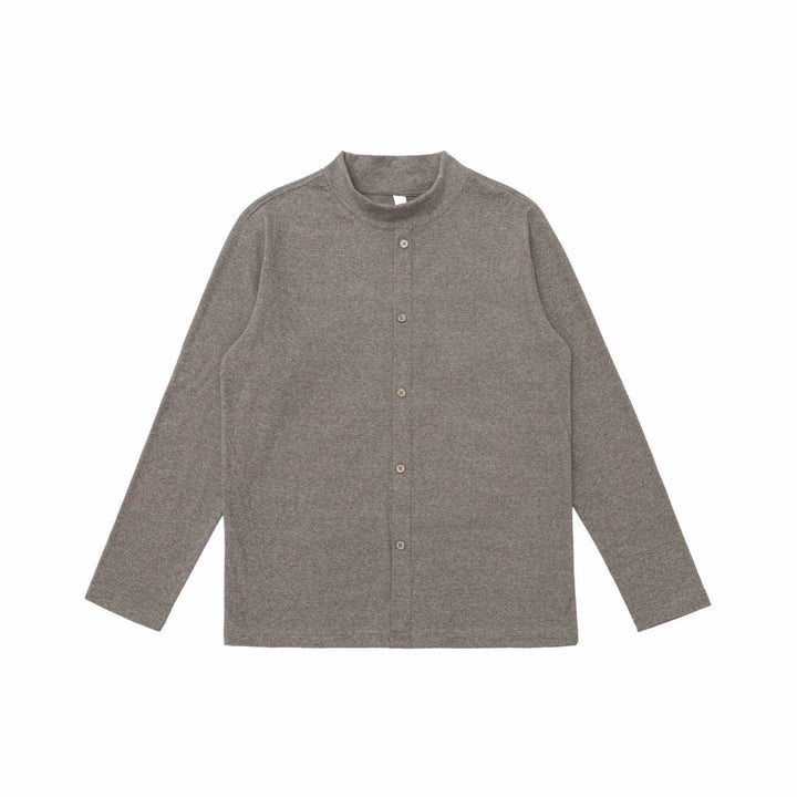 Unisex Fine-structured Button Cardigan with Stand-up Collar Mune Fashion