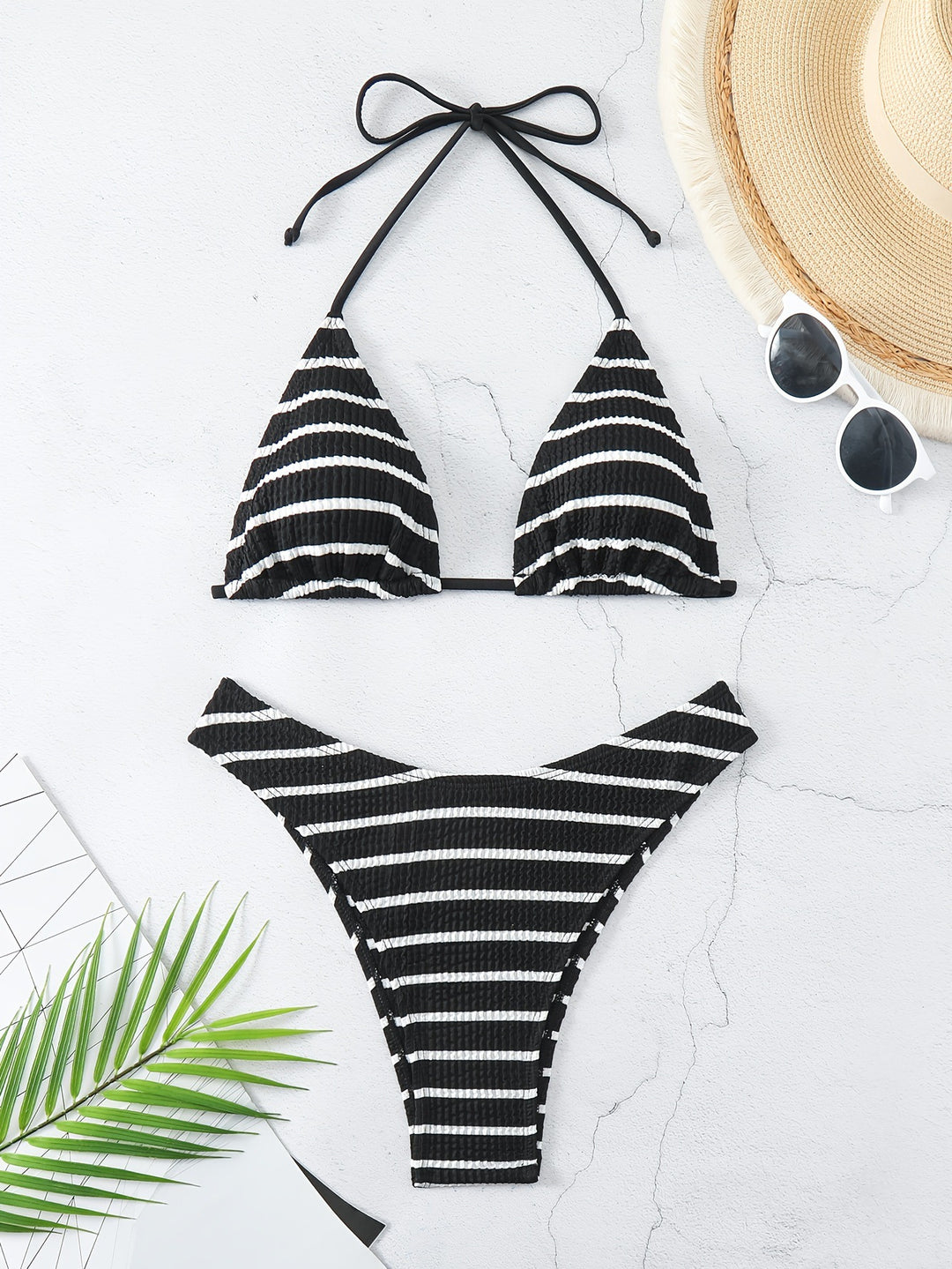 Women's Triangle Bikini with sophisticated stripes Mune Fashion
