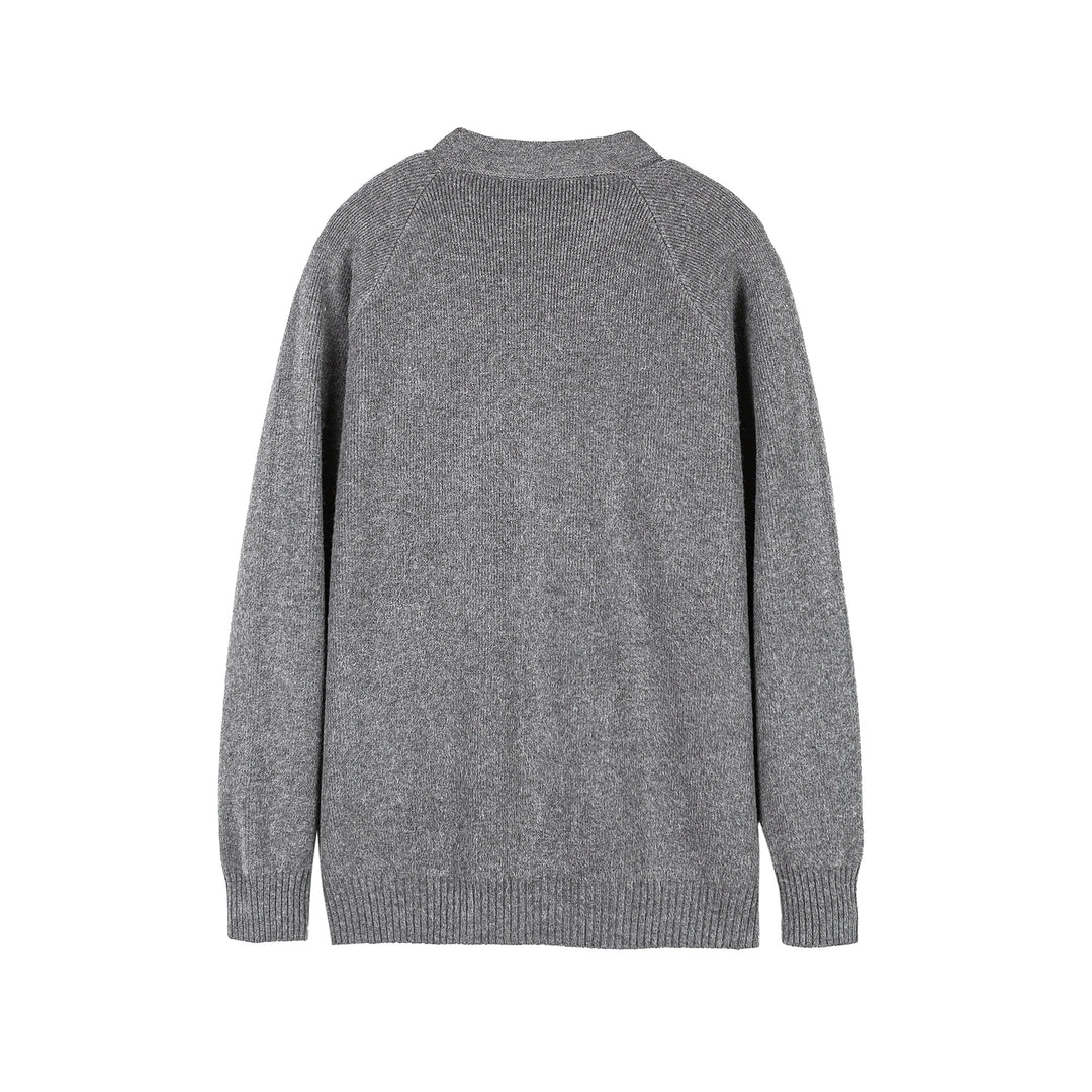 Unisex Boxy Knit Zip Jacket with Zipper and Structured Seam Mune Fashion