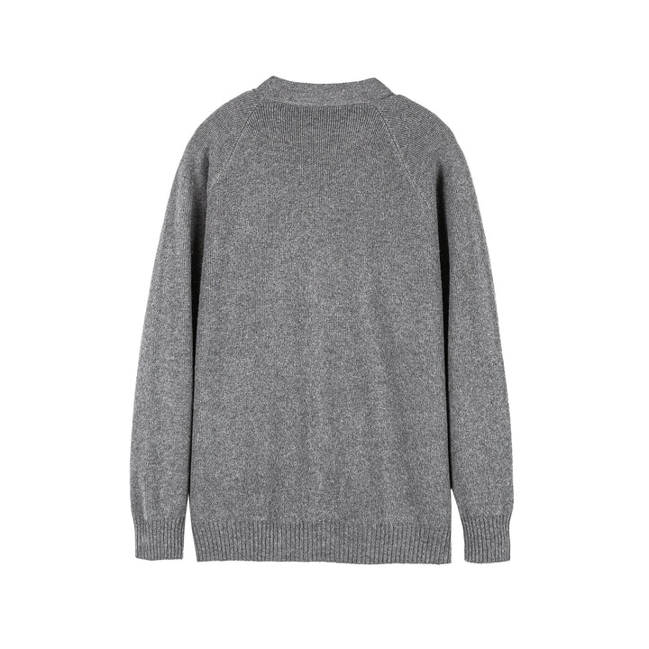 Unisex Boxy Knit Zip Jacket with Zipper and Structured Seam Mune Fashion