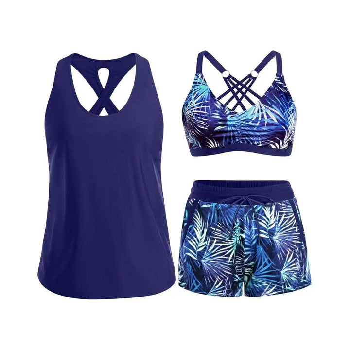 Ladies' sports swimsuit set with stylish racerback and shorts Mune Fashion