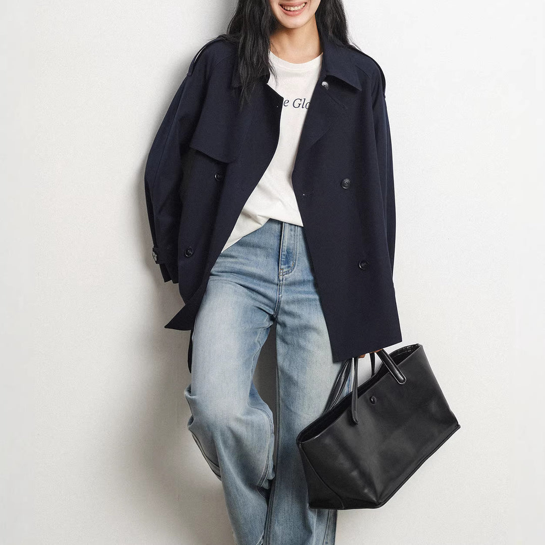 Women Fashionable Trench Coat with Tailored Cut Mune Fashion