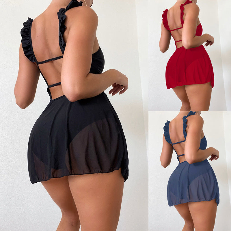 Ladies elegant beach cover-up with ruffle details Mune Fashion