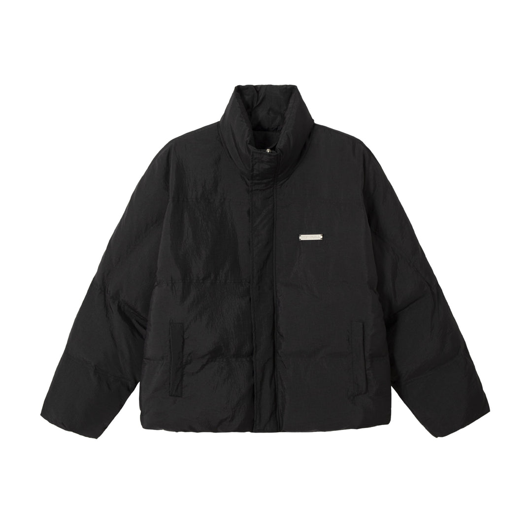 Unisex Boxy-Puffer Blouson with high stand-up collar and concealed front panel Mune Fashion