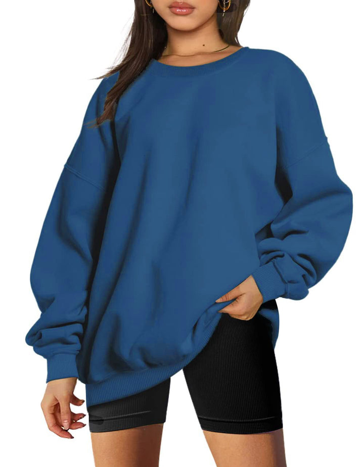 Women's extra long oversized sweatshirt with balloon sleeves, ribbed hem and brushed interior Mune Fashion