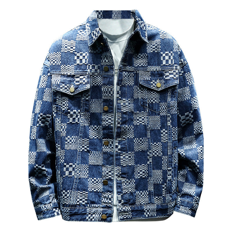 Men's Casual Denim Jacket with Creative Patterns Mune Fashion