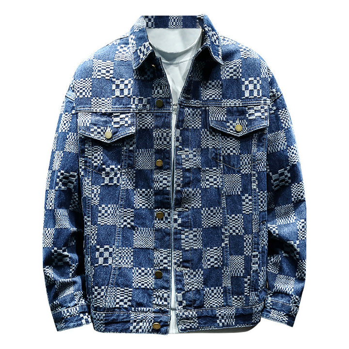 Men's Casual Denim Jacket with Creative Patterns Mune Fashion
