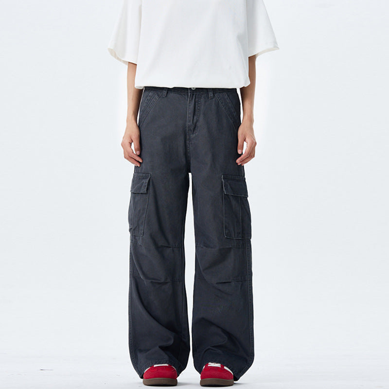 Women's Wide-Cut Cargo Pants with High Waist and Patches Mune Fashion