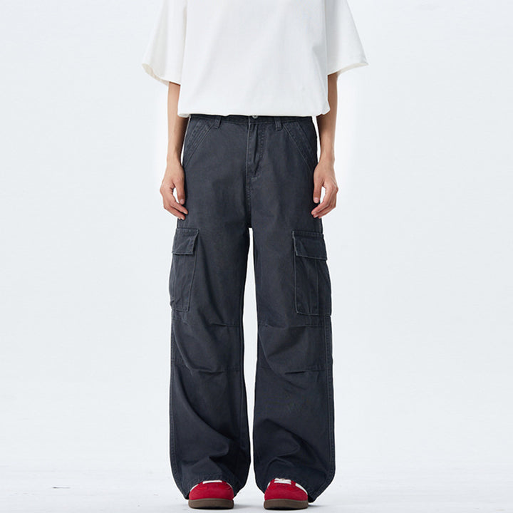 Women's Wide-Cut Cargo Pants with High Waist and Patches Mune Fashion