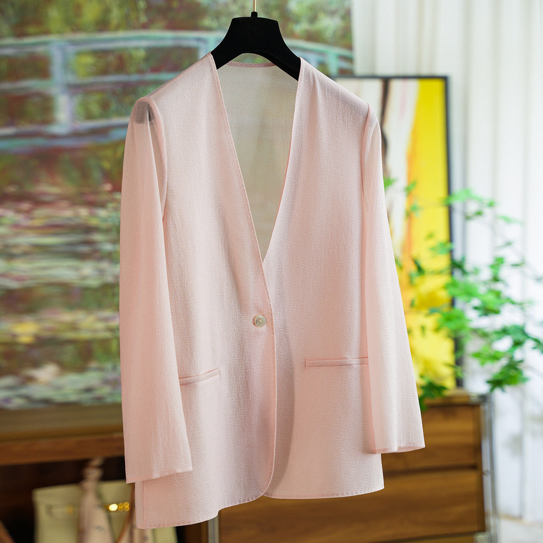 Women's Elegant Blazer with V-Neck Mune Fashion
