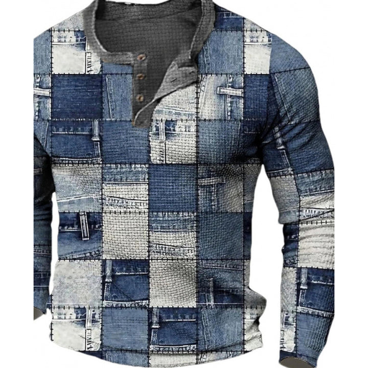 Men's sporty long-sleeve shirt with button placket Mune Fashion