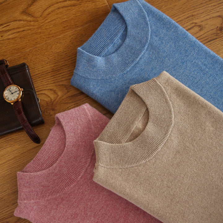 Men's Fine Turtleneck Sweater in Slim Minimal Silhouette made of Wool-Cashmere Mix Mune Fashion