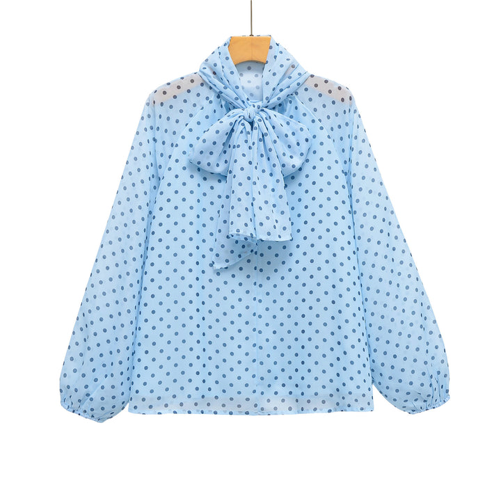 Women Chiffon blouse with bow collar and balloon sleeves Mune Fashion