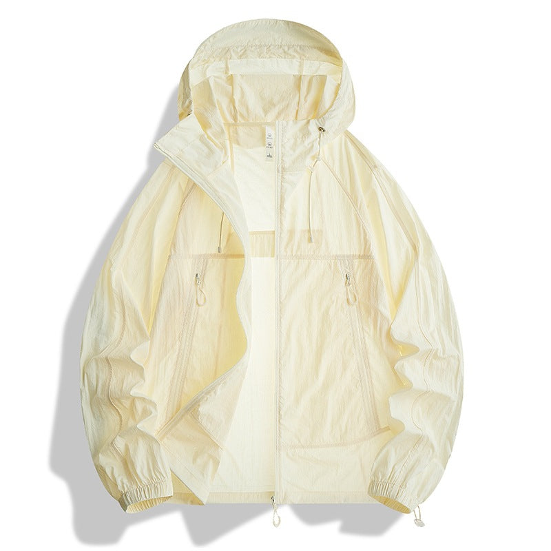 Men's Ultralight Hooded Wind Jacket with Pack Function, Mesh Lining & Zipper Pockets Mune Fashion