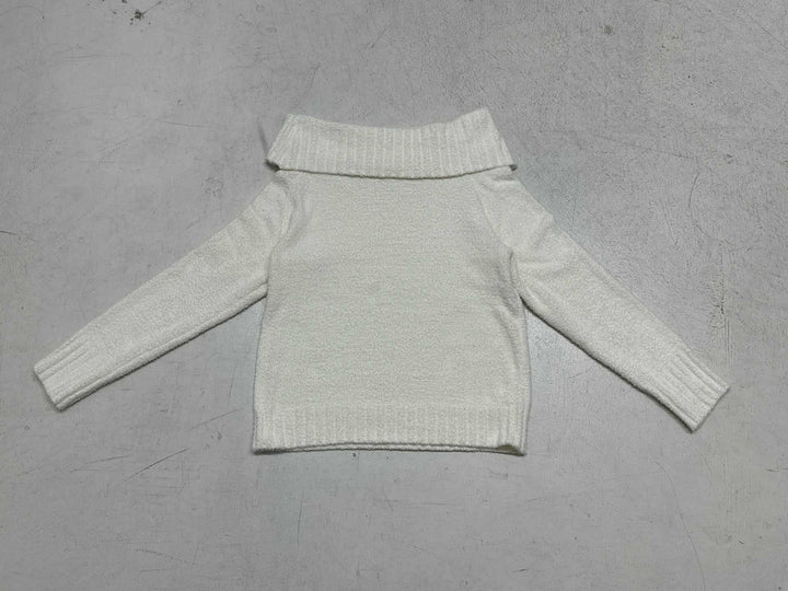 Women Off-Shoulder Fluffy Knit Sweater with Wide Cowl Neck Mune Fashion