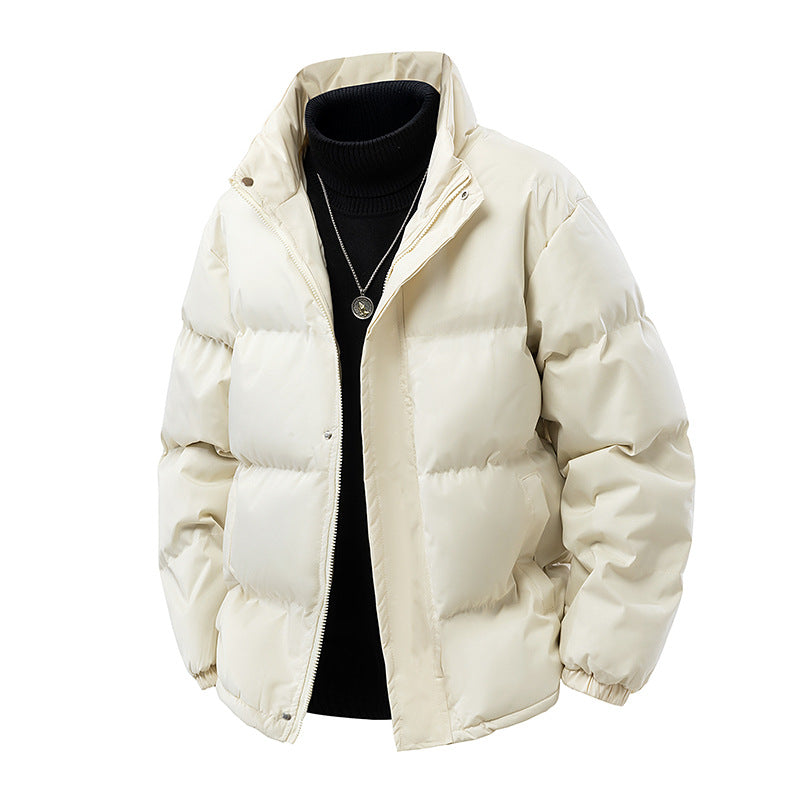 Men's Padded Oversized Puffer Jacket with Water-Repellent Shell, High Stand Collar and Concealed Zipper Mune Fashion