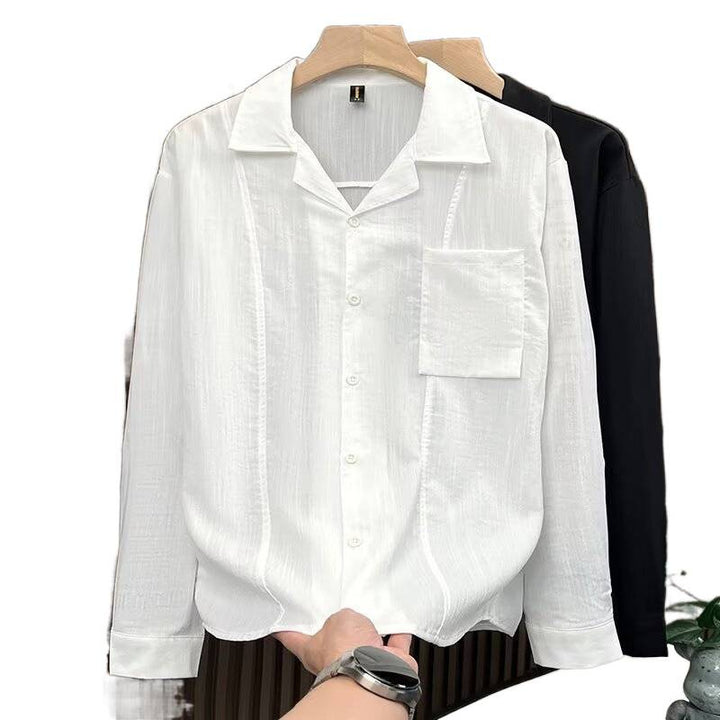 Women Elegant Long Sleeve Blouse with Fine Texture Mune Fashion