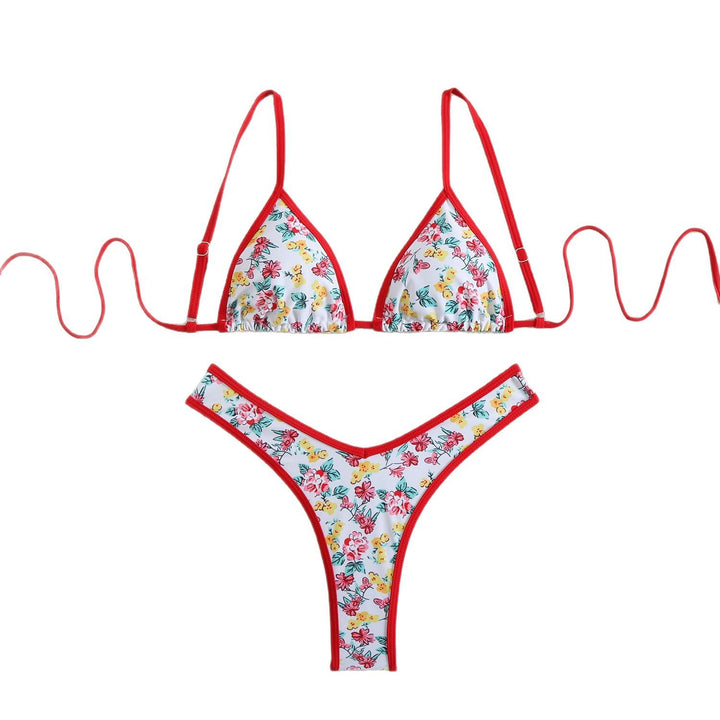 Damen Triangel-Bikini-Set mit floralem Muster und verstellbaren Trägern Echo Archiv