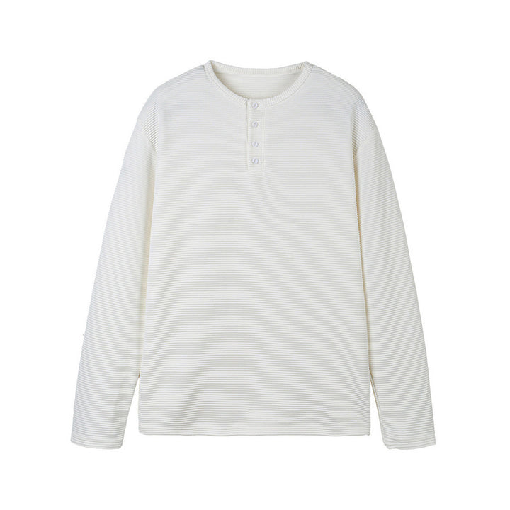 Unisex Thermal Henley Shirt with Waffle Texture and Long Sleeve Mune Fashion