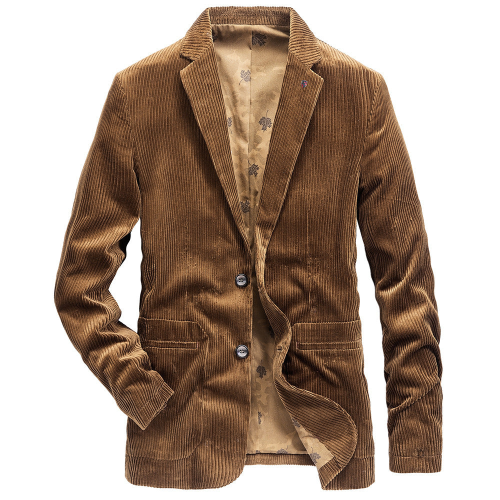 Men's corduroy blazer made of fine cord with patterned lining and lapel Mune Fashion