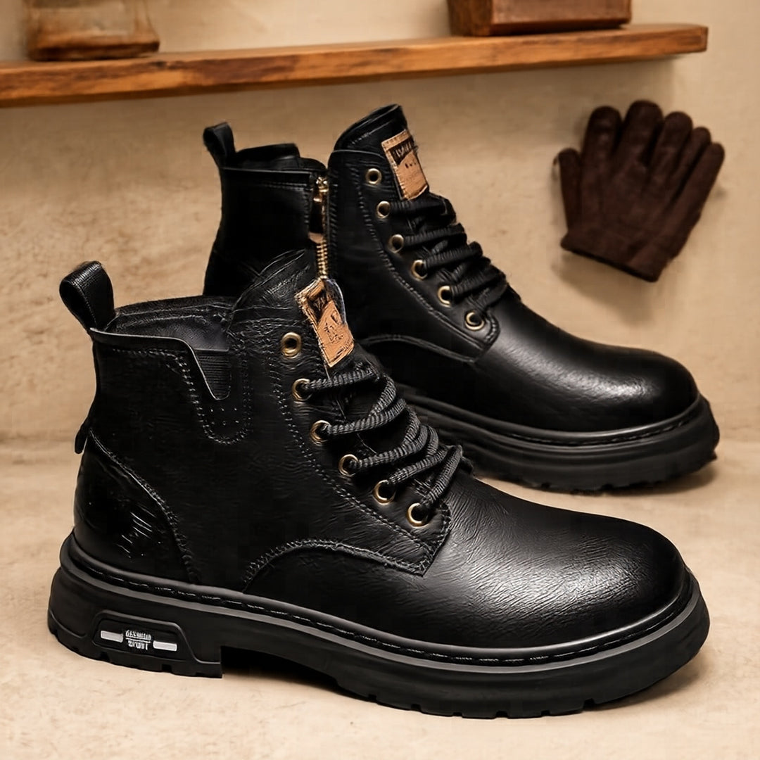 Men's Robust Leather Boots Mune Fashion