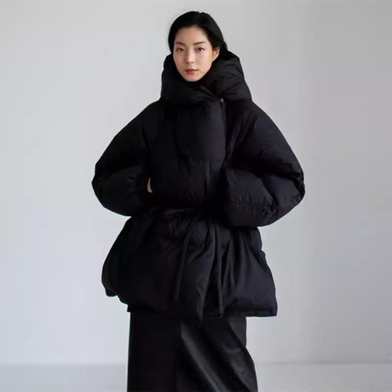 Women's Oversized Puffer Coat in Down Look with Extra Large Hood Mune Fashion