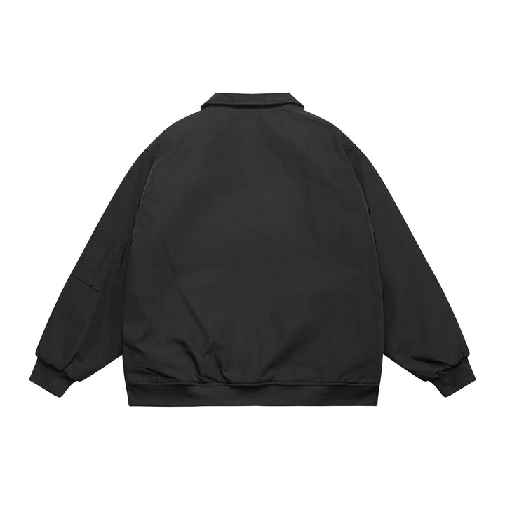 Unisex Short Cut Boxy Bomber Jacket with Quilted Contrast Lining, Utility Patch Pockets and Ribbed Hem Mune Fashion